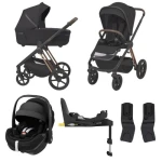 Espiro Miloo 2.0 zestaw 4w1 + Maxi Cosi Pebble Pro 2 + Familyfix 360 Pro | 310 Diamond Black