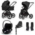Venicci Upline 3 zestaw 4w1 + Cybex Cloud T + Base T | Onyx