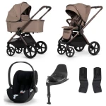 Venicci Upline 3 zestaw 4w1 + Cybex Cloud T + Base T | Sand