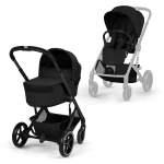 Cybex Balios S Lux Fold wózek wielofunkcyjny 2w1 | Moon Black (Black Frame)