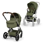 Cybex Balios S Lux Fold wózek wielofunkcyjny 2w1 | Moss Green (Taupe Frame)