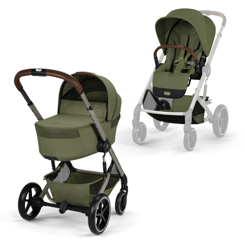 Przejdź do produktu Cybex Balios S Lux Fold wózek wielofunkcyjny 2w1 | Moss Green (Taupe Frame)