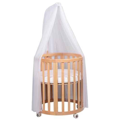 Przejdź do produktu Espiro baldachim na drewnianym stelażu do łóżeczka Oasis | stelaż light wood baldachim biały